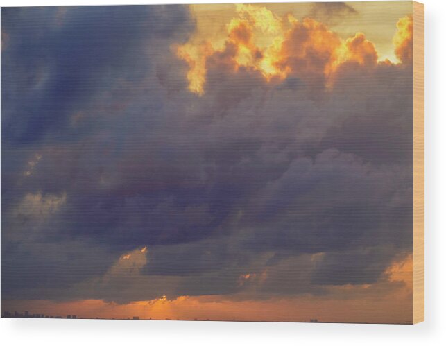 Skies Wood Print featuring the photograph Sunset 2 by AE Jones