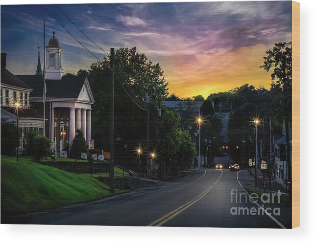 Sunset Wood Print featuring the photograph Sunset at Historic Blountville by Shelia Hunt