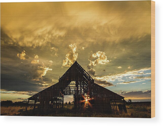 Barn Wood Print featuring the photograph Sunset at Mapleton Barn by Wesley Aston