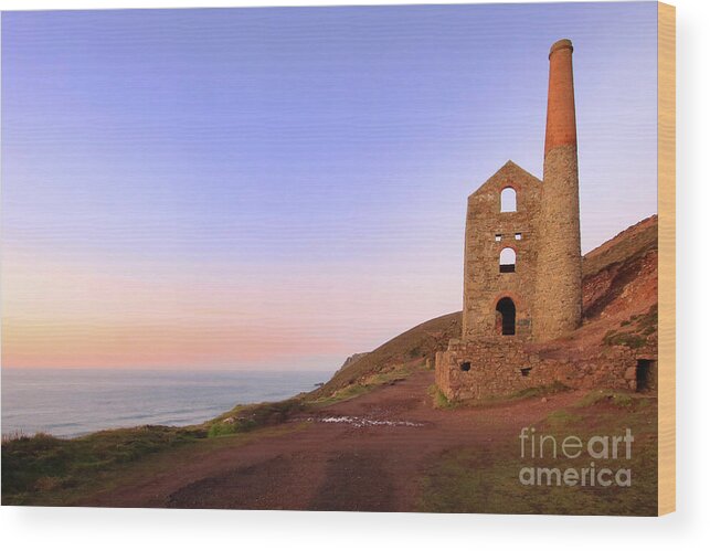 Wheal Coates Wood Print featuring the photograph Sunset at Wheal Coates by Terri Waters