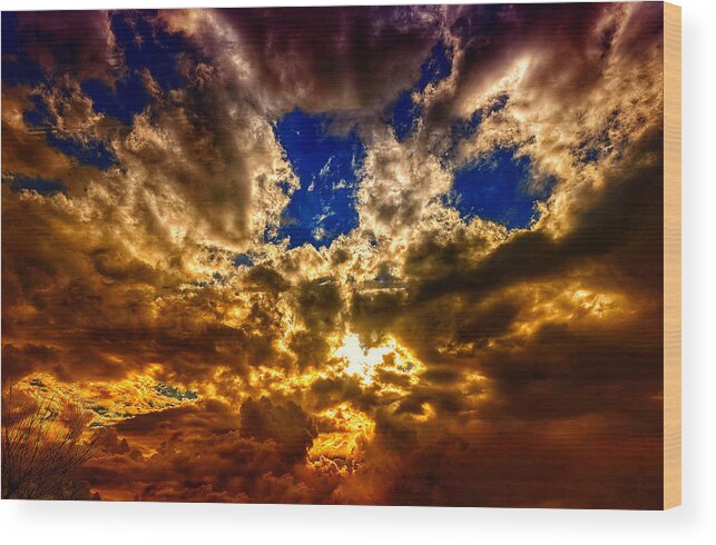 Sunset Wood Print featuring the photograph Sunset Clouds by Dave Zumsteg