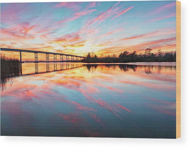Sunset Glass Wood Print featuring the photograph Sunset Glass by Russell Pugh