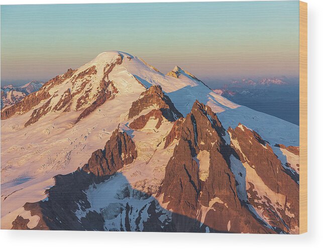 Mount Baker Wood Print featuring the photograph Sunset Gold by Michael Rauwolf