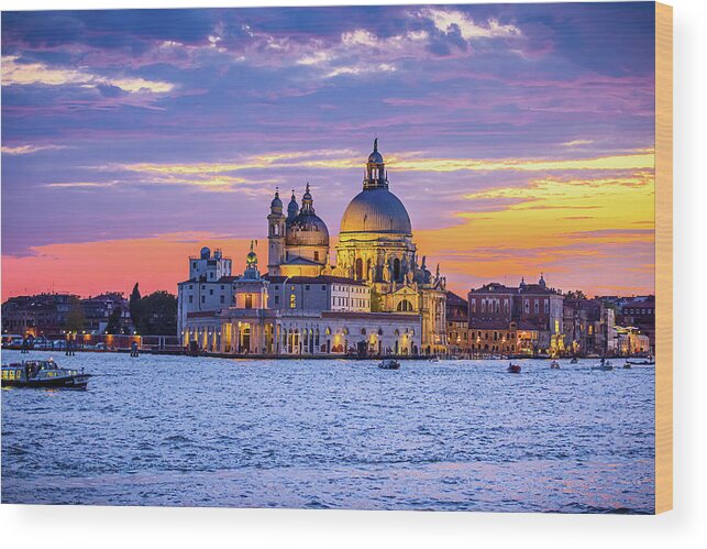 Venice Wood Print featuring the photograph Sunset in Venice by Marla Brown