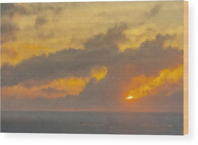 Sunset Wood Print featuring the painting Sunset Off Bermuda by Bill McEntee