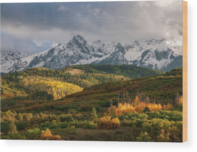 Sunset Wood Print featuring the photograph Sunset on Dallas Divide by Aaron Spong
