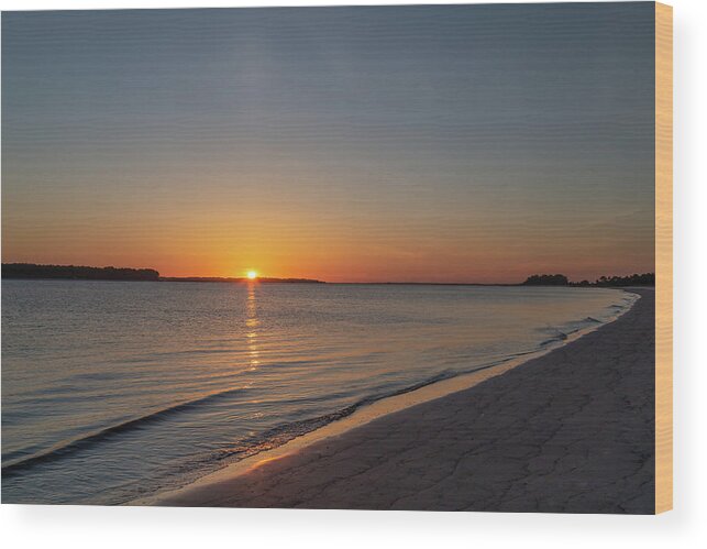 Sunset Wood Print featuring the photograph Sunset on the Coast 2 by Cindy Robinson