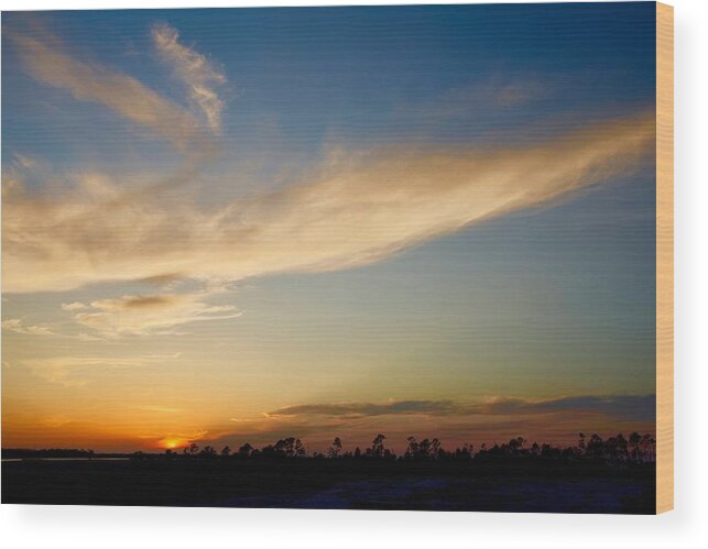 Beautiful Wood Print featuring the photograph Sunset Over Dolphin Head by Dennis Schmidt