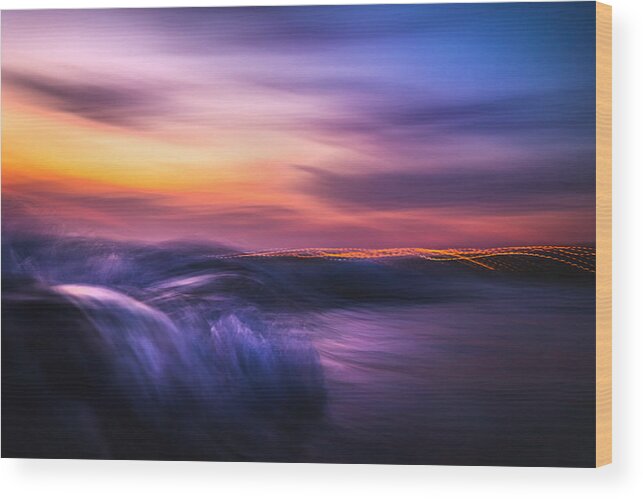 Ocean Photography Wood Print featuring the photograph Sunset Rendevous by Sina Ritter
