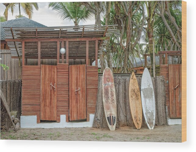 African Wood Print featuring the photograph Surfing Island Cabanas at Sunrise by Debra and Dave Vanderlaan