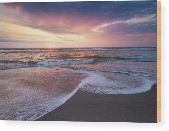 Cape Hatteras National Seashore Wood Print featuring the photograph Swirling Surf on Bodie Island by Kristen Wilkinson
