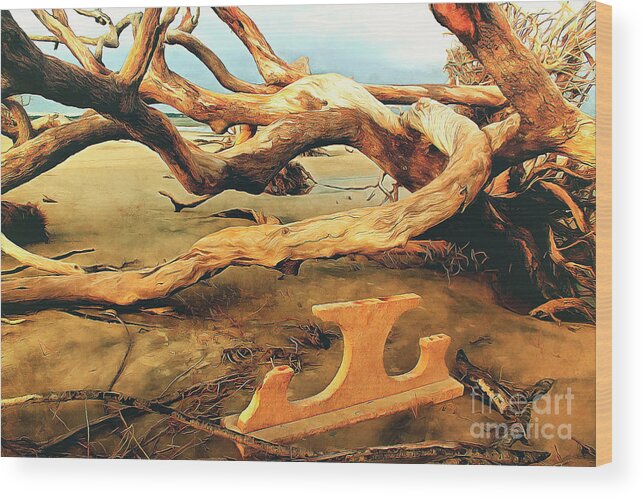 Trees Wood Print featuring the photograph Tabled at Driftwood Beach by Sea Change Vibes