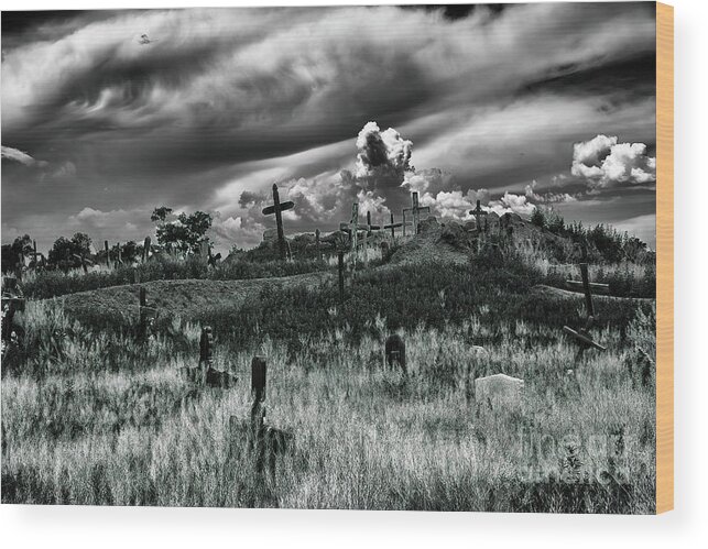 Taos Pueblo Cemetery Wood Print featuring the photograph Taos Pueblo Cemetery by Felix Lai