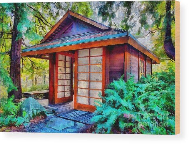 Tea House Wood Print featuring the photograph Tea House Afternoon by Sea Change Vibes