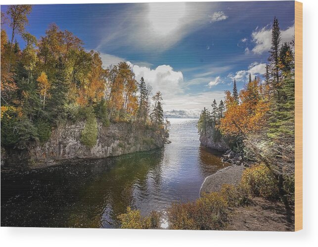 Inspirational Wood Print featuring the photograph Temperance River by Susan Rydberg