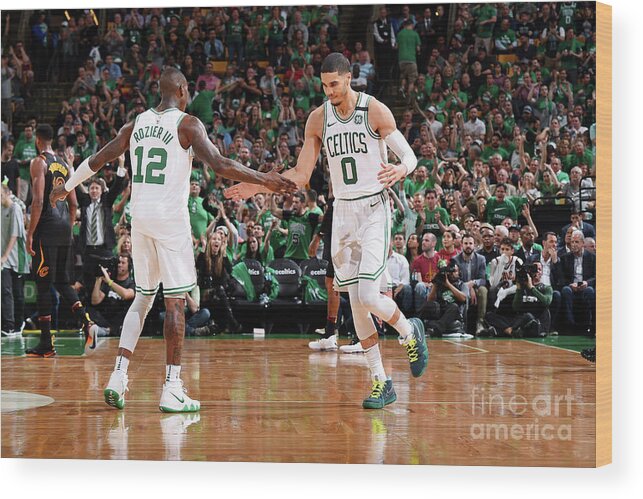 Playoffs Wood Print featuring the photograph Terry Rozier and Jayson Tatum by Brian Babineau
