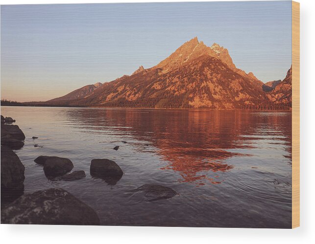 Mountain Wood Print featuring the photograph Teton Glow by Go and Flow Photos