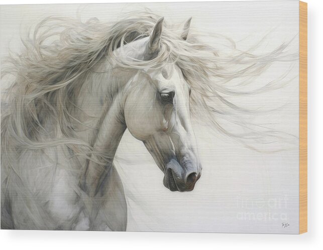 Horse Wood Print featuring the painting The Beautiful Mare by Tina LeCour