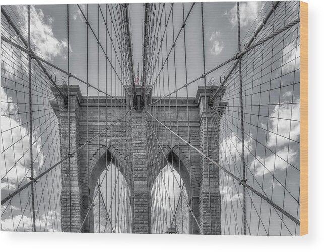 Brooklyn Bridge Wood Print featuring the photograph The Brooklyn Bridge by Penny Polakoff