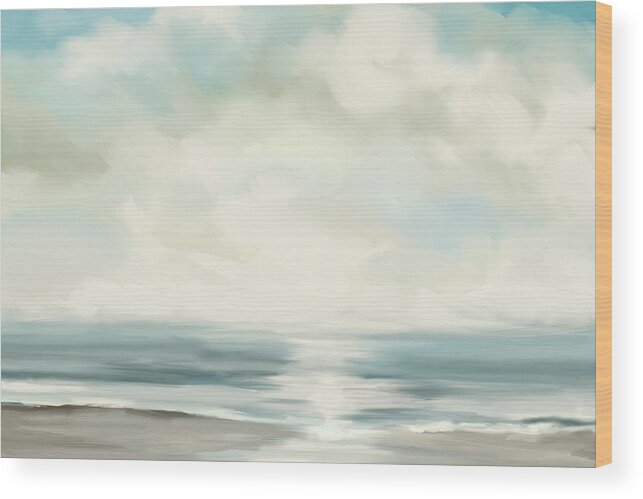 Ocean Wood Print featuring the digital art The Calm Ocean by Shawn Conn