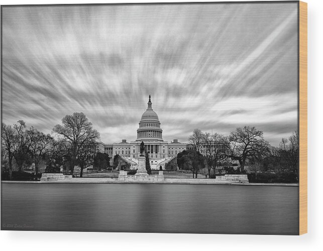 Dc Wood Print featuring the photograph The Capitol by Erika Fawcett