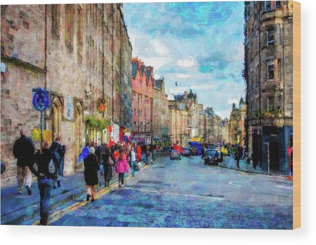 City Of Edinburgh Wood Print featuring the digital art The City of Edinburgh by SnapHappy Photos