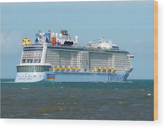 Odyssey Of The Seas Wood Print featuring the photograph The Cruise Ship Odyssey of the Seas Heads to Sea by Bradford Martin