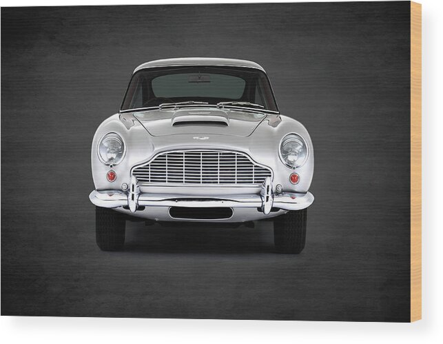 Aston Martin Db5 Wood Print featuring the photograph The DB5 Face by Mark Rogan