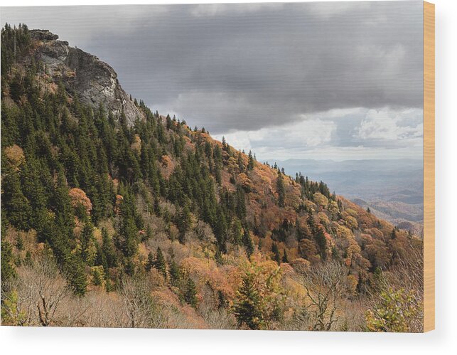 Blue Ridge Parkway Wood Print featuring the photograph The Devils Courthouse on the Blue Ridge Parkway by Joni Eskridge