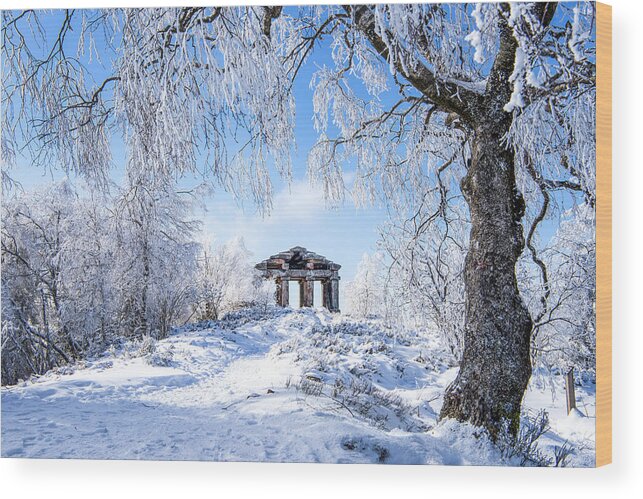 Landscape Wood Print featuring the photograph The Donon and the snow by Philippe Sainte-Laudy