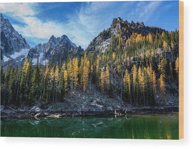 Enchantments Wood Print featuring the photograph The Enchantments - Larches 2 by Pelo Blanco Photo