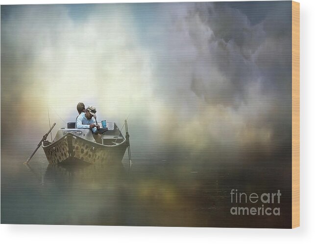 Fisherman Wood Print featuring the photograph The Fishermen by Shelia Hunt