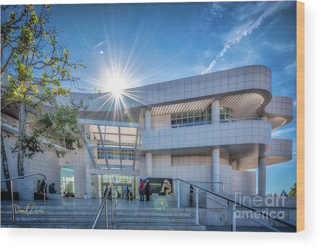 Brentwood Wood Print featuring the photograph The Getty's Museum Entrance by David Levin