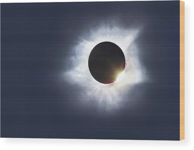Eclipse Wood Print featuring the photograph The Great Eclipse 2017 by Steven Llorca