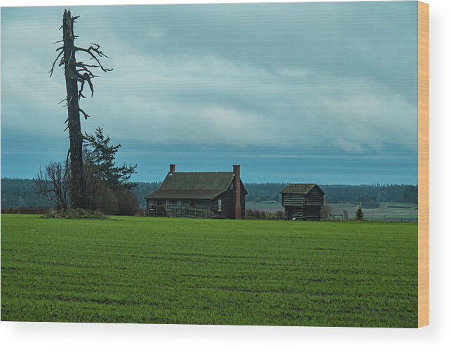 Ebeys Praire Wood Print featuring the photograph Ebey's Landing, A Storied History, Whidbey Is, Washington by Leslie Struxness