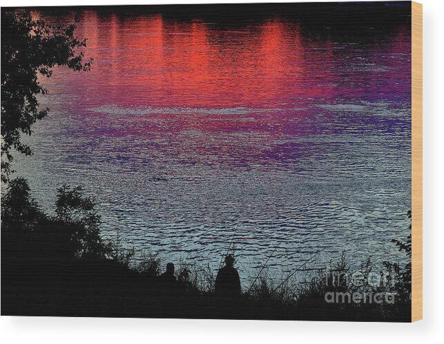 Nature Wood Print featuring the photograph The Kiss of Sunset by Leonida Arte