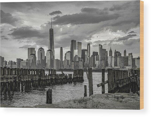 Liberty State Park Wood Print featuring the photograph The NYC Skyline by Penny Polakoff
