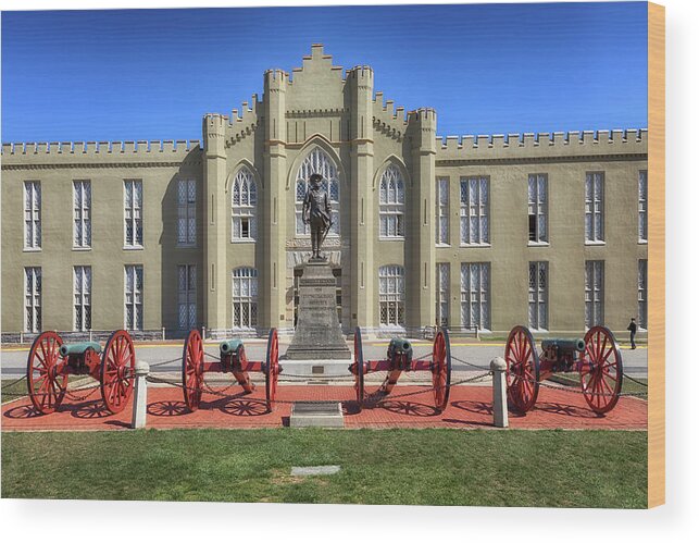 Vmi Wood Print featuring the photograph The Old Barracks - Virginia Military Institute by Susan Rissi Tregoning