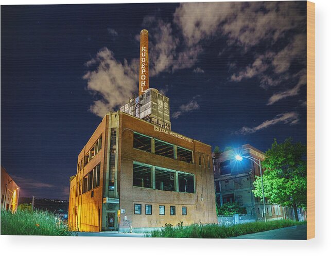 Abandoned Wood Print featuring the photograph The old Hudepohl Beer Factory before demolition in Cincinnati Ohio 05-22-2017 by Dave Morgan