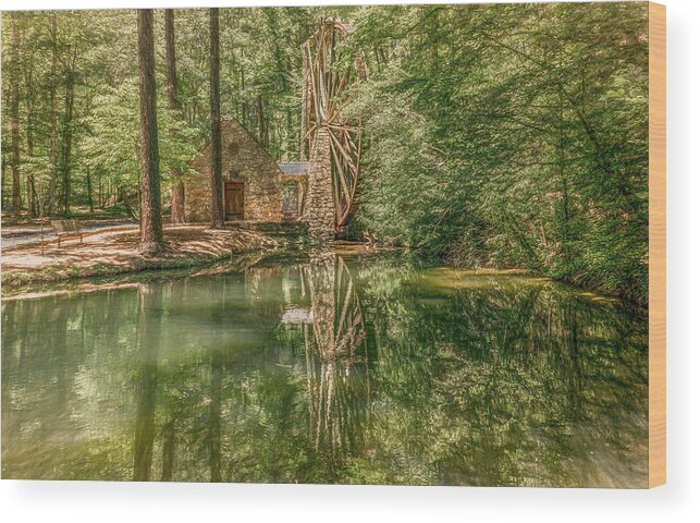 Berry College Wood Print featuring the photograph The Old Mill at Berry College by Marcy Wielfaert