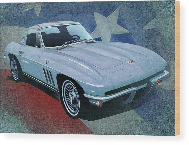 Art Wood Print featuring the mixed media The Original Stingray 1963 by Simon Read