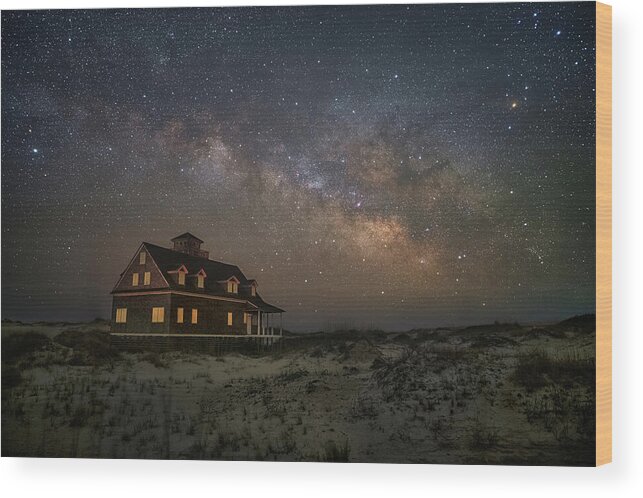 Night Sky Wood Print featuring the photograph The Outer Banks 219 by Robert Fawcett