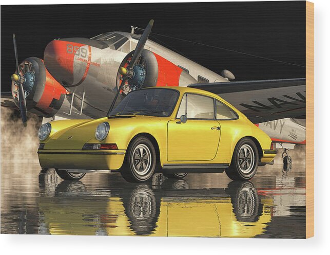 Porsche Wood Print featuring the digital art The Porsche 911 the Ultimate Sports Car by Jan Keteleer