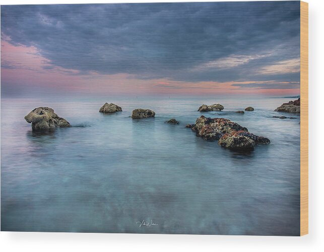 The Rocks Wood Print featuring the photograph The Rocks, Dromana by Vicki Walsh