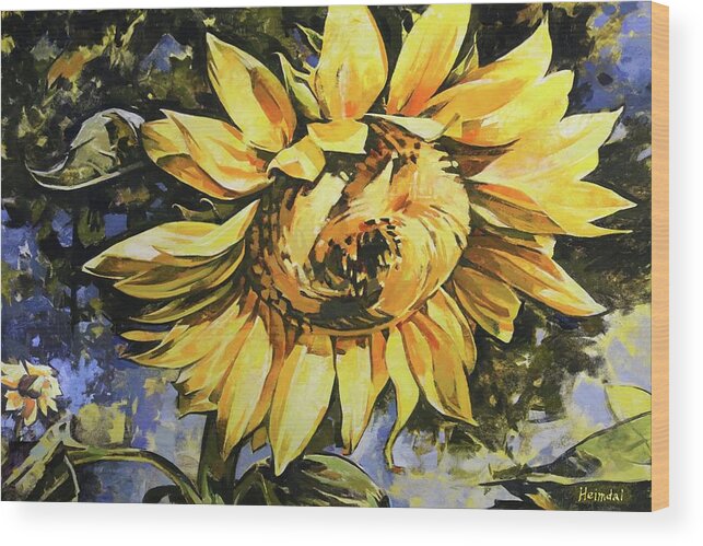 Ukraine Wood Print featuring the painting The Sunflower by Tim Heimdal