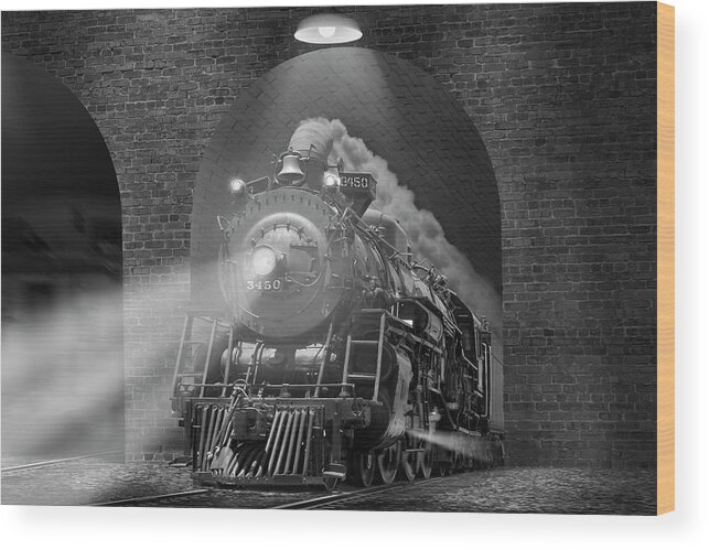 Steam Engine Wood Print featuring the photograph The Tunnels H by Mike McGlothlen