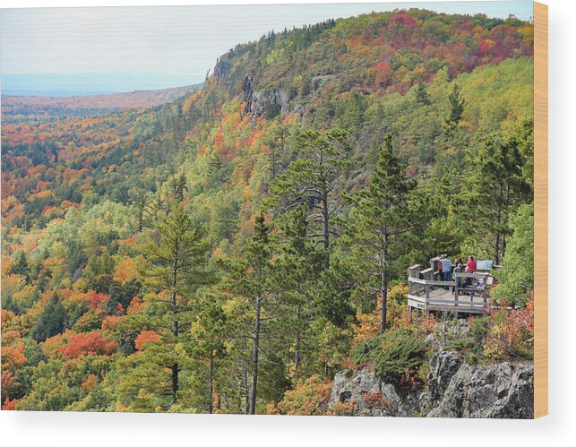 Porcupine Mountains Wilderness State Park Wood Print featuring the photograph The Viewing Platform by Robert Carter