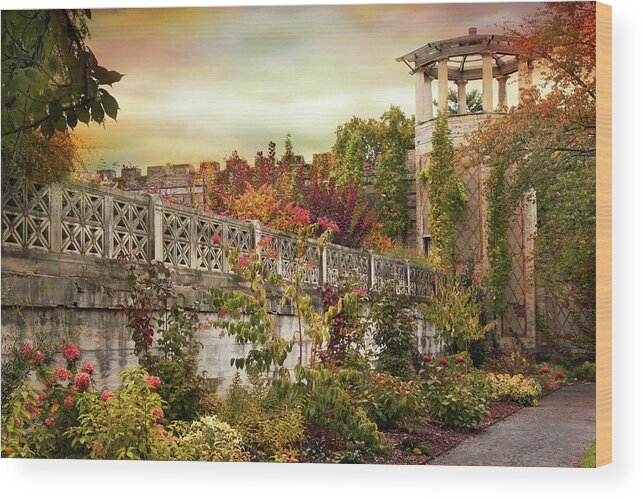 Garden Wood Print featuring the photograph The Walled Garden in Autumn by Jessica Jenney