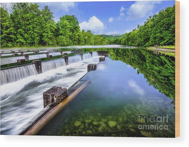 River Wood Print featuring the photograph The Weir Dam at South Holston by Shelia Hunt