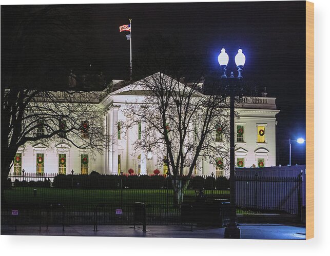 The White House Wood Print featuring the digital art The White House by SnapHappy Photos